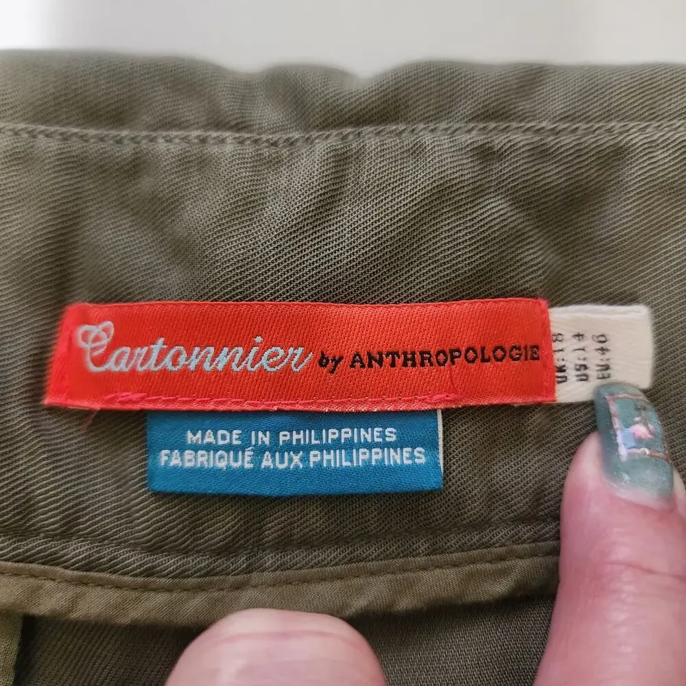 Cartonnier by Anthropologie Kingsley Pants Womens 14 Moss Tie Waist Professional - Picture 4 of 10